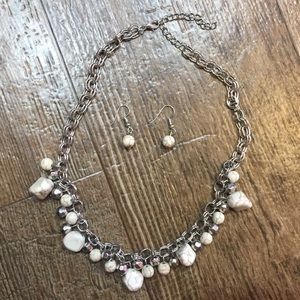 NWOT stone necklace and earring set